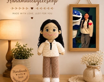 Custom Crochet Doll Look ALike Doll Portrait Girl Doll Amigurumi Crochet People Portrait Doll Family Portrait Doll Gift For Him Gift For Her