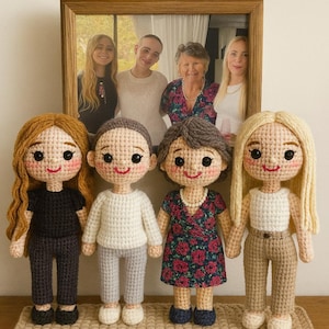 Look ALike Doll, Custom Crochet Doll, Portrait Girl Doll, Amigurumi Crochet People, Portrait Doll, Family Portrait Doll, Couple Crochet Doll