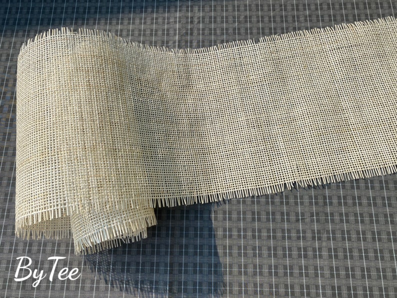 Cane Webbing 24 Width White Radio/Square Cane Webbing Woven Mesh Webbing Bleached Weave Rattan Webbing Woven For Crafts Sell By The Feet image 2