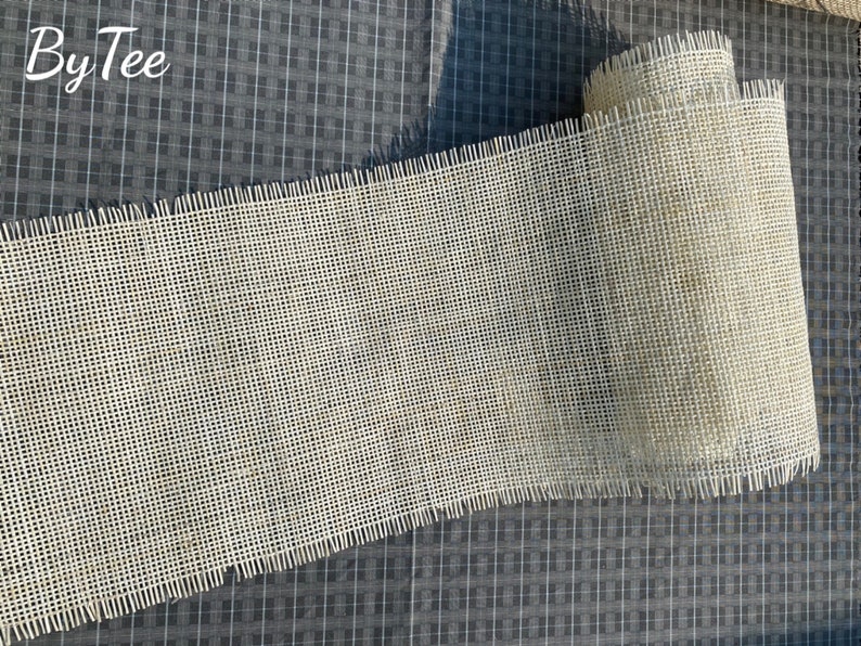 Cane Webbing 24 Width White Radio/Square Cane Webbing Woven Mesh Webbing Bleached Weave Rattan Webbing Woven For Crafts Sell By The Feet image 5