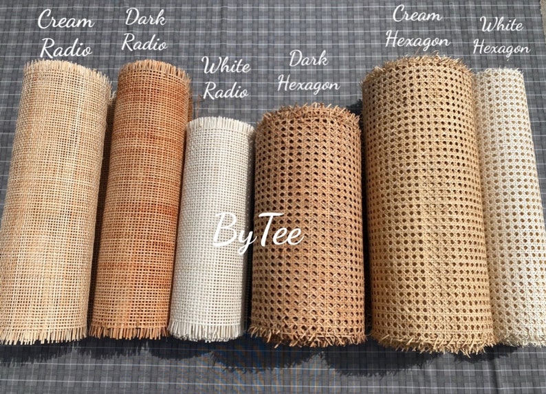 BIG SALE Cane Webbing 11.5/15.5/18/24/36 Bleached Hexagon Rattan Cane Webbing Roll White Color For your DIY project Sell By The Feet zdjęcie 9