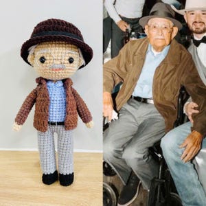 Fathers Day Gift, Look Alike Doll, Custom Crochet Doll, Custom Crochet Dolls From Photo, Portrait Doll,Mini Me Doll,Custom Grandparents Gift