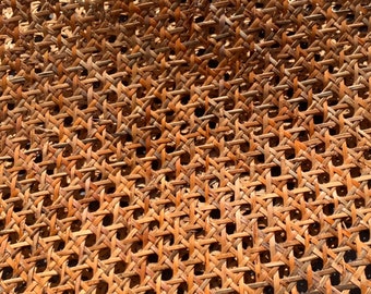 27.5" Width Dark Natural Heagon Rattan Mesh Weaving Use For Home Dark Decor