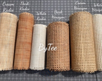 Rattan Webbing Cane 24'' Width Natural Dark/Brown Radio/Square Rattan, Woven Rattan Cane For Home Crafts/ DIY Projects- Cut To Size