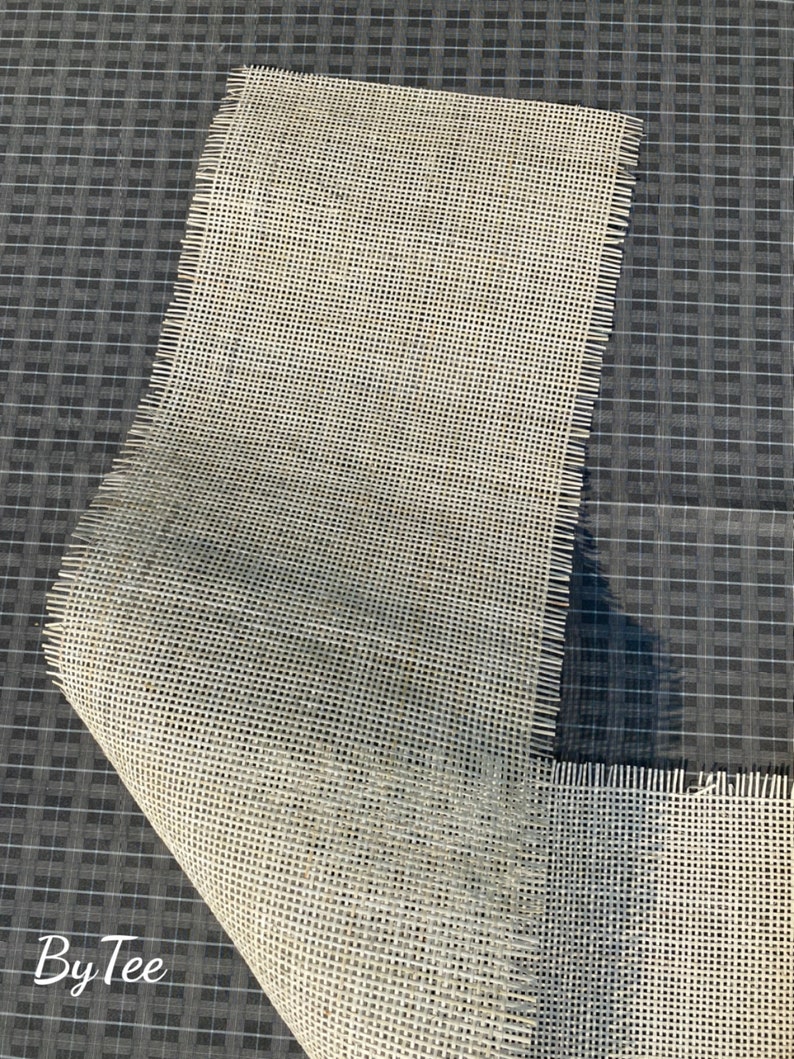 Cane Webbing 24 Width White Radio/Square Cane Webbing Woven Mesh Webbing Bleached Weave Rattan Webbing Woven For Crafts Sell By The Feet image 8