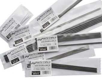 Spring Steel Wire & Rods - 16 Sizes, 5 Lengths (Pack of 5)
