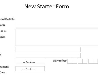 New starter form Word template