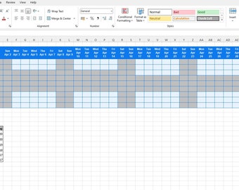 Office Holiday Chart Excel Template