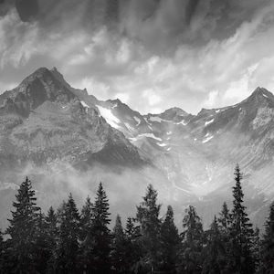 Black&White Mountain Landscape on the Dolomites, Multiple Sizes, Paper Prints and Canvas Prints