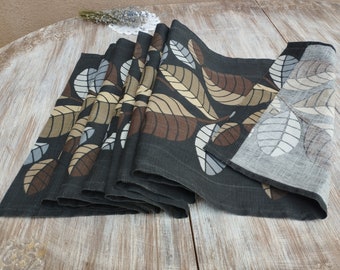 Vintage Leaf Table Runner Cotton Blend Rustic Decor