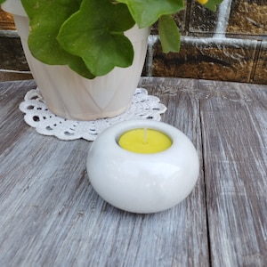 Vintage Marble Tealight Holder, White Marble Candlestick 1970s, Marble Souvenir, Stone Candleholder, for Her, Candle Holder, Home Decoration