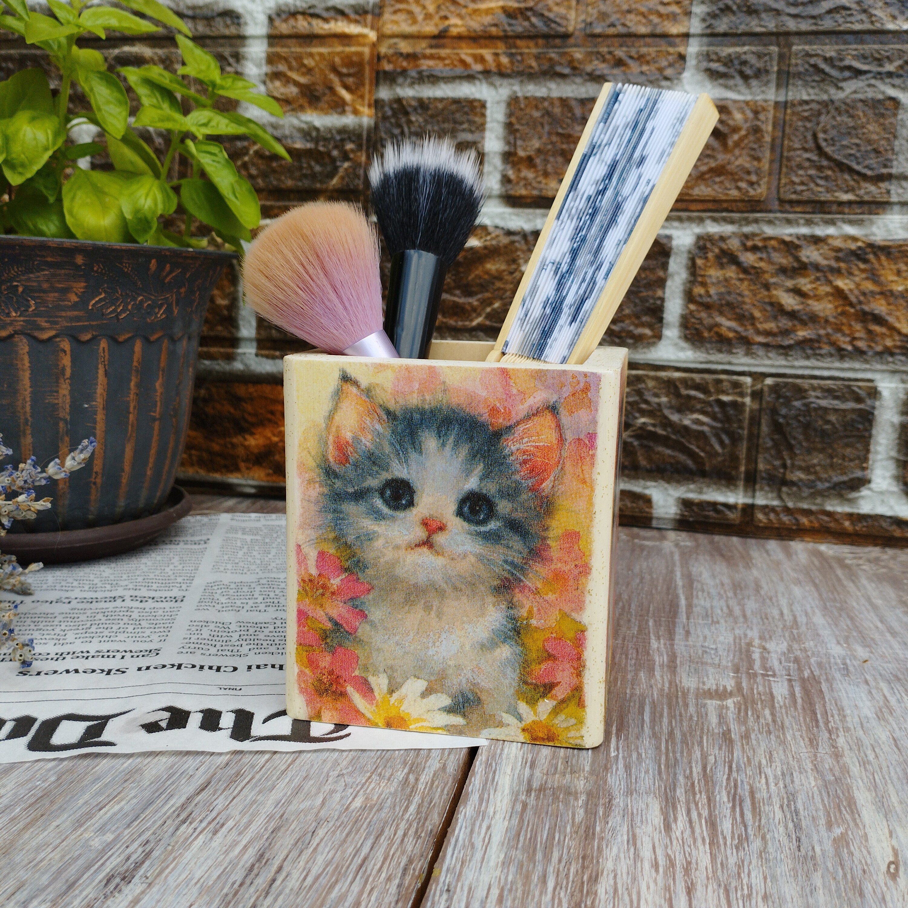 Canvas Pencil Case Roll Cute Cat Canvas Roll Pencil Pouch Cats Pattern  Color Pencil Storage Pouch Roll up Pencil Case PC1003 
