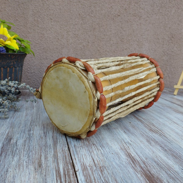 Retro Authentic African Gangan Talking Drum, African Tribal Drum, Handmade, African Art, Musical African Instrument