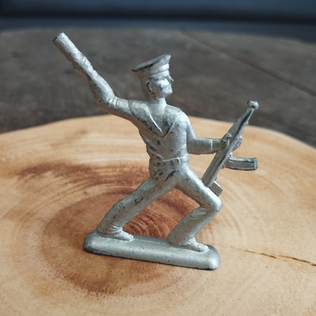 Vintage Tin Soviet Soldier Soviet Marine Toy Soldier Metal Etsy UK