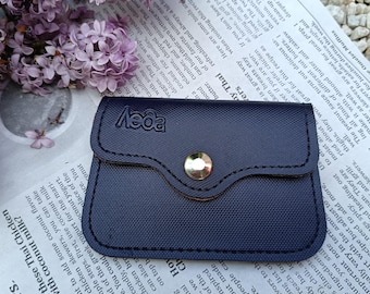 Vintage Dark Blue Faux Leather Coin Purse: Bulgarian 1970s