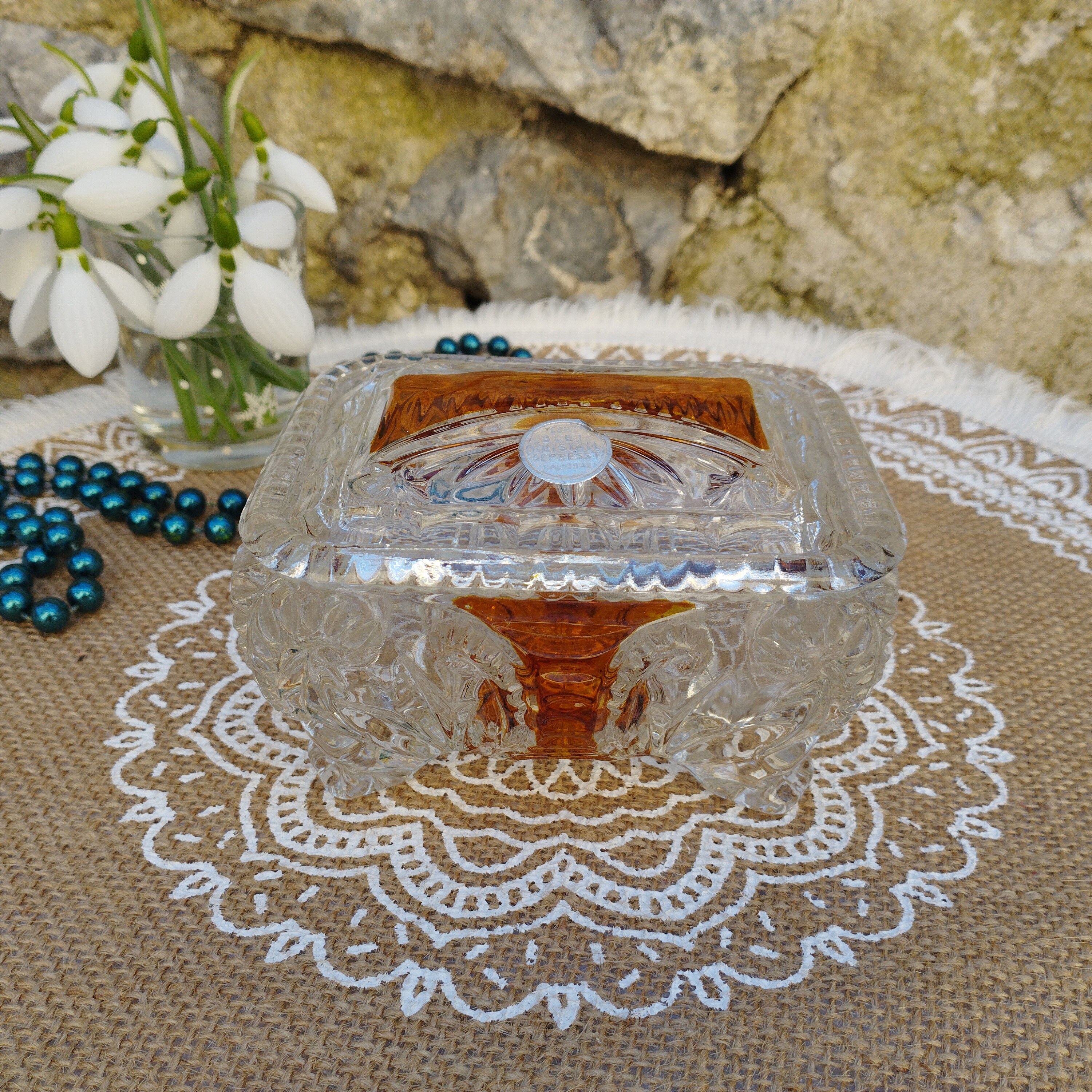 花瓶　ドイツ　hamburg　Echt Bleikristall SACHSEN CRYSTAL(ザクセン クリスタル)のフラワーベースを買取