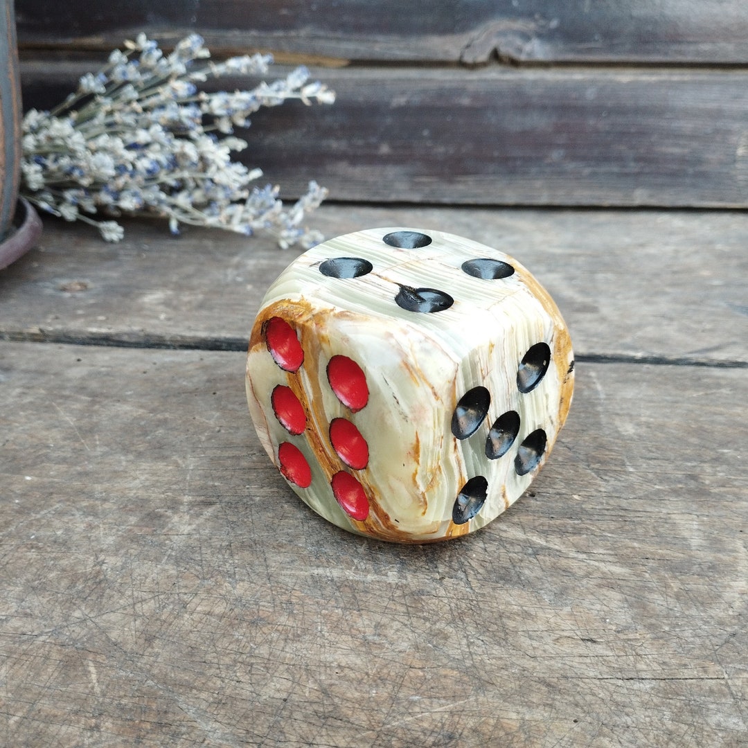 Large Onyx Dice, Marble Dice, Onyx Figure, Vintage Onyx Dice, Office