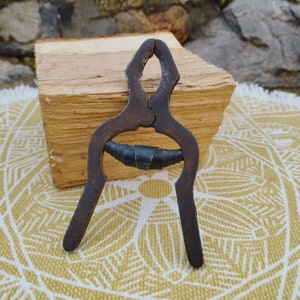 Vintage Iron Pliers, Small Metal Pliers, Antique Tool, Rusty Pliers, Flat Pliers, Workshop Decoration, Rare Pliers for Him, Old Tongs