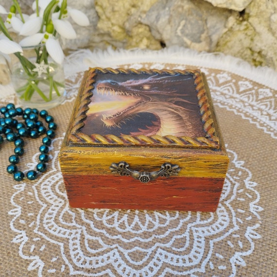 Red Fire Dragon Chest Stash Box Red Fire Dragon Chest Stash Box