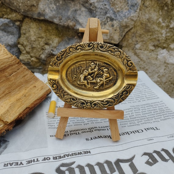 Ornate Vintage Bronze Ashtray - Etsy