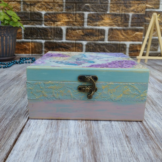 Joyero con diseño de mariposa, caja de Joyero con diseño de mariposa, caja de