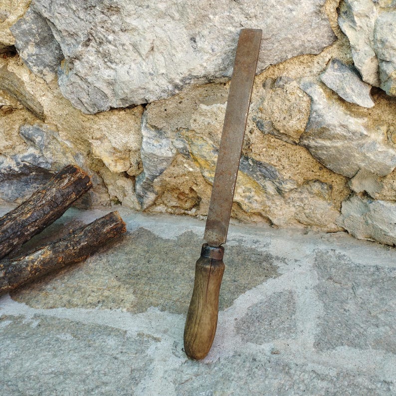 Vintage Metal File With Wooden Handle, Rusty Metalworking Tool - Etsy ...