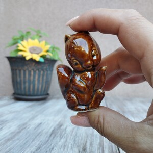 Vintage Ceramic Squirrel, Miniature Figurine, Cute Squirrel, Gift for Squirrel Lovers, Decorative Figure, Japan Ceramic, height 2.1&#39;&#39;
