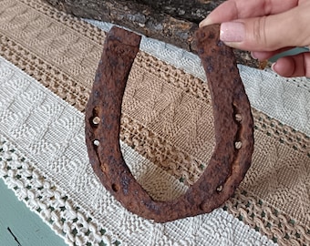 Vintage hand forged iron horseshoe rustic decor