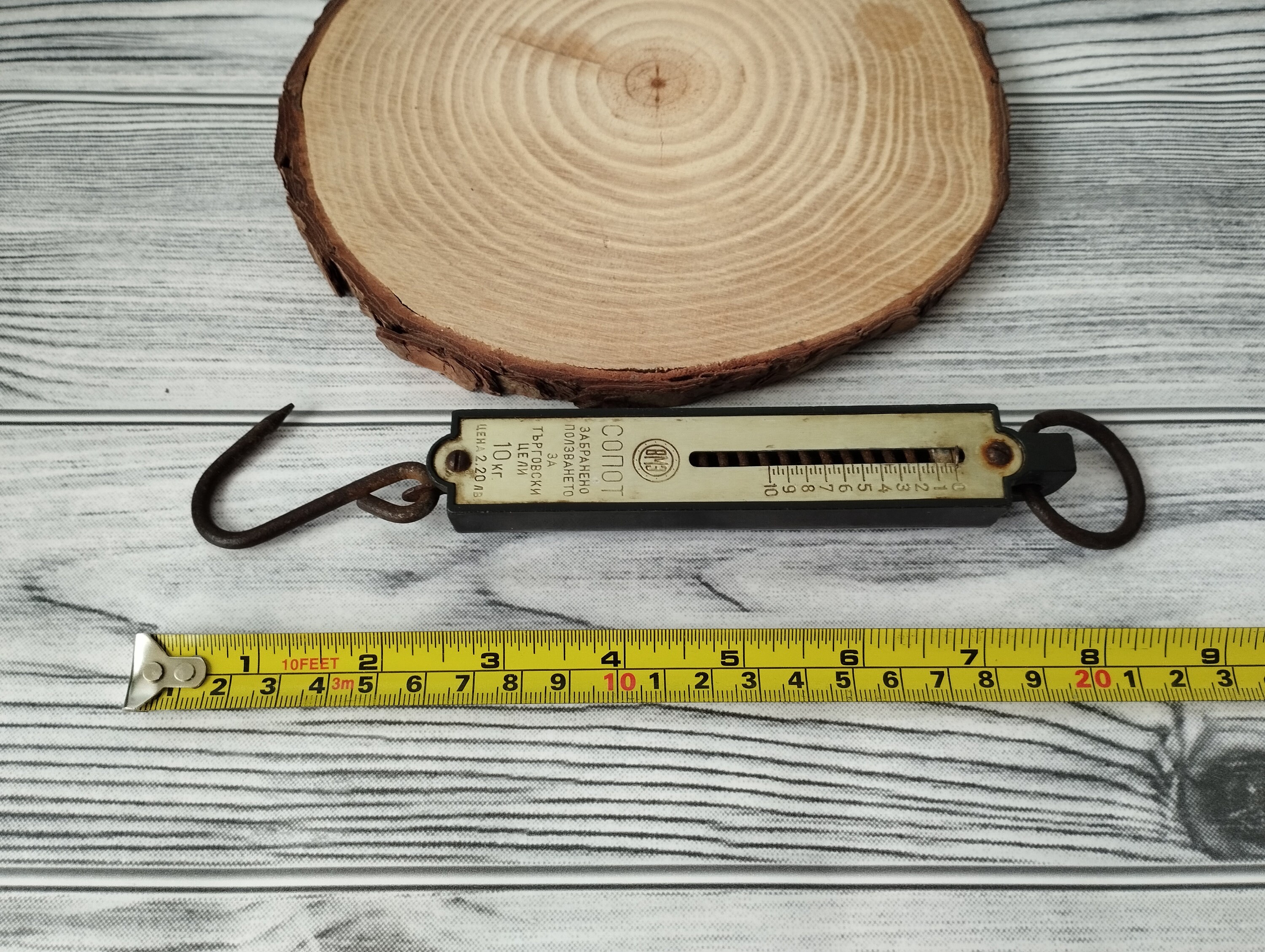 Vintage Hanging Scale 10 Kg, Spring Balance Scale, Rustic Decorating ...