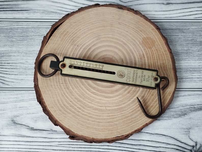 Vintage Hanging Scale 10 Kg, Spring Balance Scale, Rustic Decorating ...
