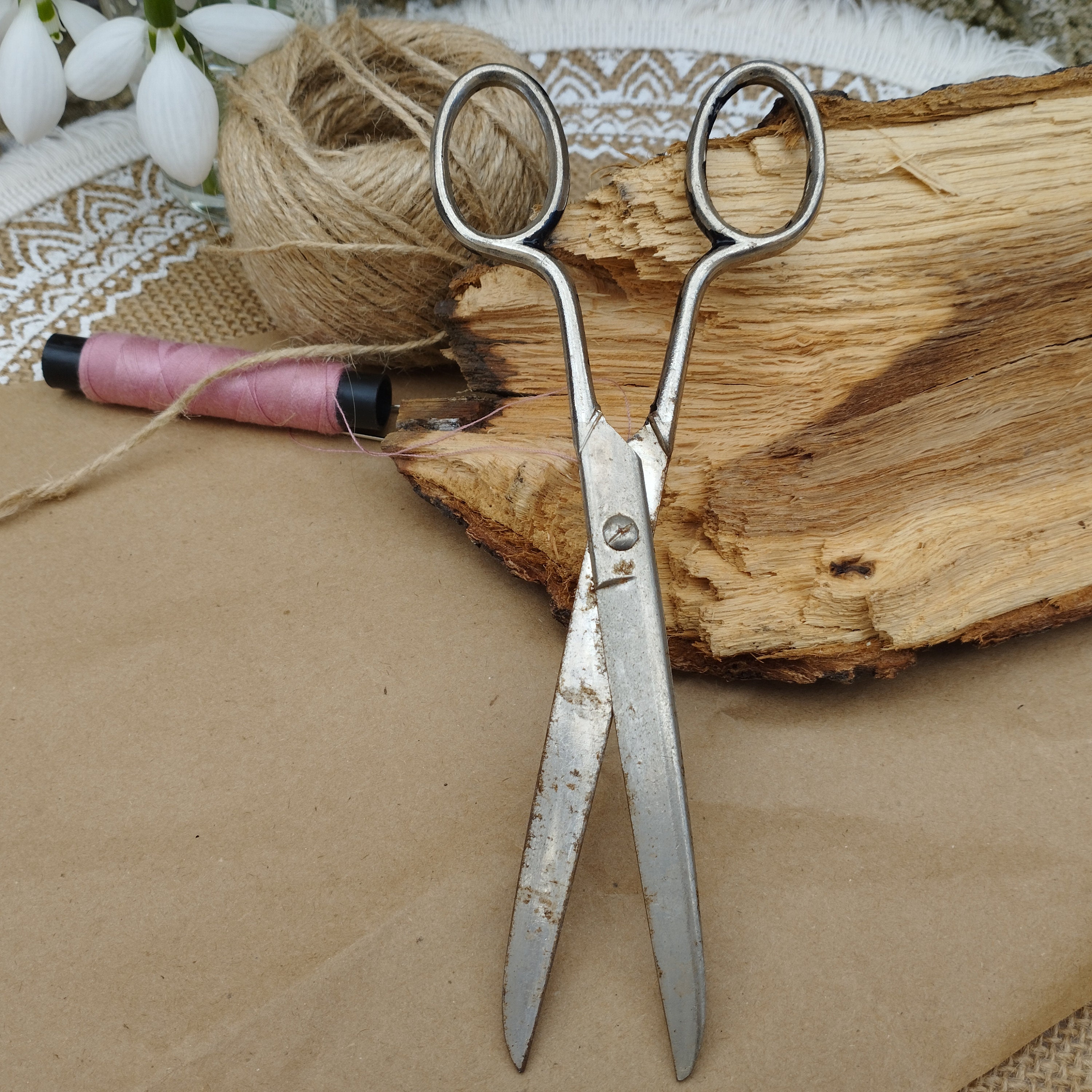 ヴィンテージ　鉄ハサミ ヴィンテージの金属製ハサミ：趣味のスタジオの装飾、写真撮影用小道具