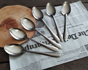 Vintage Stainless Steel Soup Spoons, Set of 6