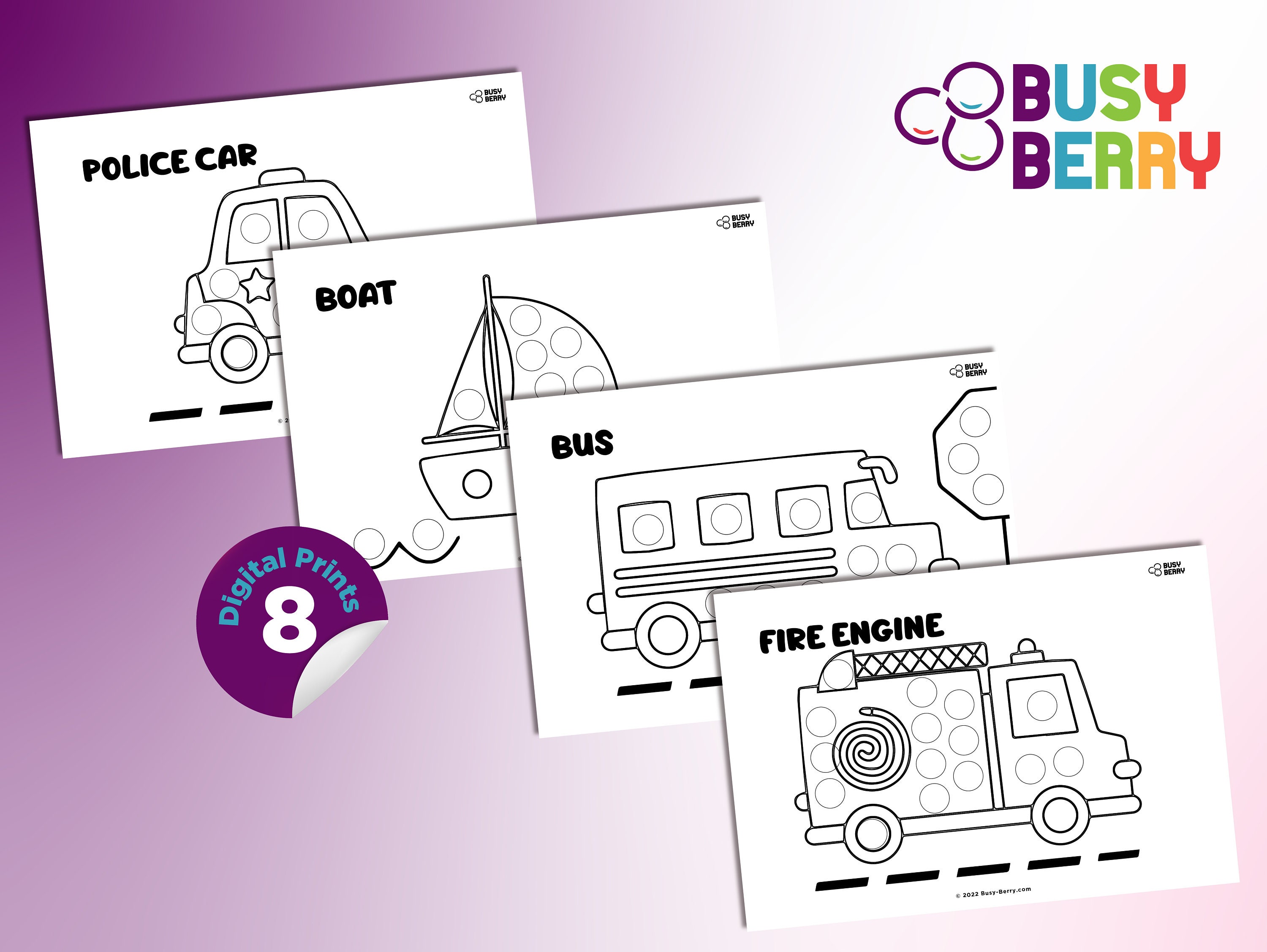 Do a Dot | Transportation Coloring Pages | Digital Print | Printable ...