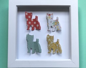 Westie dogs picture/ 3D papercut art / Handmade gift/ pet present/ Little dogs/ West Highland Terrier/ Dog memorial picture/ Dog lover gift