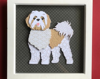 Shih Tzu dog picture/ Chrysanthemum dog/ Toy dog breed/ Dog gift/ Layered pictures/ Pet gifts / Dog memorial/ Handmade gift/ unique present