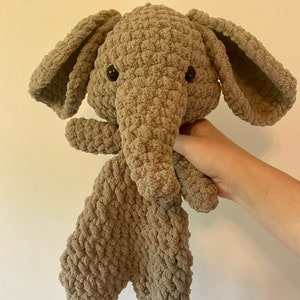 Crochet Elephant Plushie Suffed Animal Elephant Snuggler Crochet Boy Gift