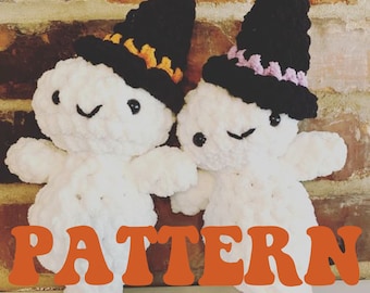 Patrón de amigurumi de bruja fantasma a crochet: DIY fácil para Halloween (Patrón PDF)