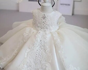 UK Baby Girls Princess Embroidered Dress Wedding Party Christening Baptism Dress UK Baby Girls Princess Embroidered Dress Wedding Party Christening Baptism Dress
