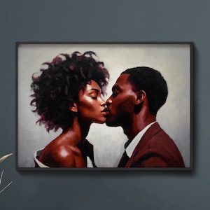 Black woman couple poster | Wall art | African American Art | Black woman art | Modern home decor | Horizontal poster | [Frame Not Included]