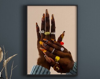 Black hands art | Black art | Print poster | Print poster | Wall art | African hands [Frame Not Included]