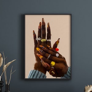 Black hands art | Black art | Print poster | Print poster | Wall art | African hands [Frame Not Included]