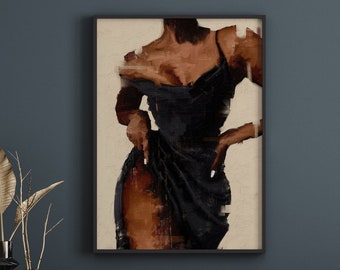 Black woman dress poster | Black art | Black woman | Wall Print | Modern home decor | Beauty woman art | [Frame Not Included]