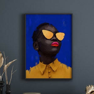 Black woman portrait poster | Black art | Black girl art | Wall art poster | African American Art | Black wall art | [Frame Not Included]