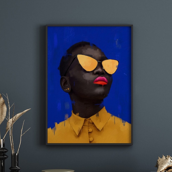 Black woman portrait poster | Black art | Black girl art | Wall art poster | African American Art | Black wall art | [Frame Not Included]