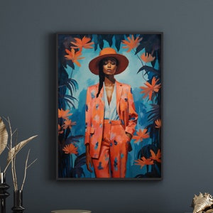 Wall art | Black woman art | Modern Decor wall art | Black girl | African american art |  Home decor | art paintings [Frame Not Included]