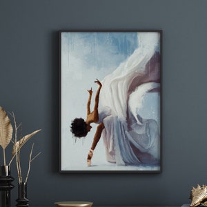 Black Ballerina art poster, black woman, Woman Dancer, wall art, black girl print, print poster, Black girl art