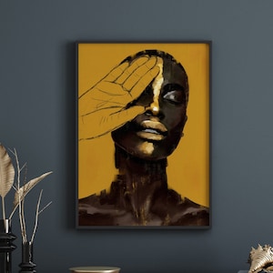 Black woman portrait poster | Black art | Black girl art | Wall Print | African art | Black artist | [Frame Not Included]