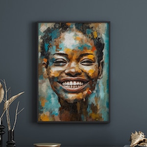 Black woman portrait poster | Black art | Black girl art | Wall Print | Modern home decor | Black wall art | [Frame Not Included]