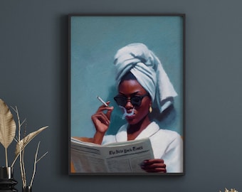 Black Woman Fashion Art Print: Glamorous African American Woman