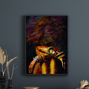 Black woman art | Physical print poster | Wall art | Black art | Home decor [Frame Not Included]